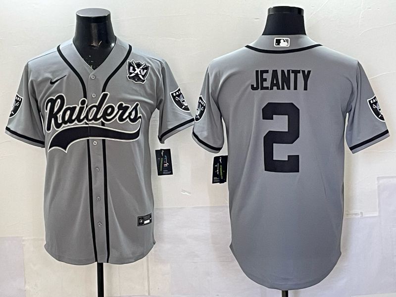 Men 2025 Oakland Raiders #2 Jeanty Grey 3th generation Joint Name Nike Limited NFL Jersey style 076->customized mlb jersey->Custom Jersey